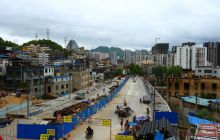 睿力大道上跨铁路桥主体工程已基本完工