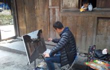 云南艺术学院40名师生到寨英古镇写生