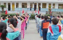 松桃县妙隘乡完小强化学生爱国主义教育喜迎国庆