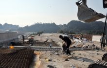 铜大高速茶店匝道建设如火如荼