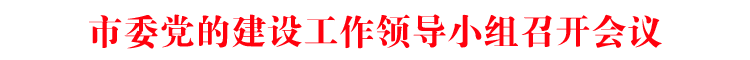 市委党的建设工作领导小组召开会议