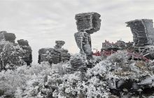 梵净山：雾凇沐金 雪霁如画