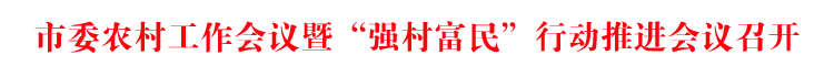 市委农村工作会议暨“强村富民”行动推进会议召开