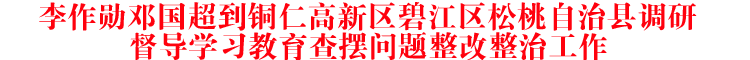 李作勋邓国超到铜仁高新区碧江区松桃自治县调研督导学习教育查摆问题整改整治工作