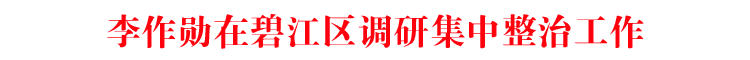 李作勋在碧江区调研集中整治工作