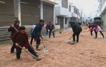 松桃盘石镇百名党员群众义务补路12公里