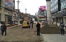 松桃县城老车站转盘道路提升改造实行封闭施工