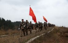 德江人武部举行冬季野营拉练