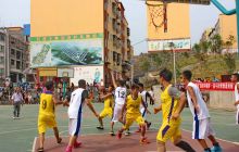 灯塔办事处组织联建支部开展篮球联谊活动